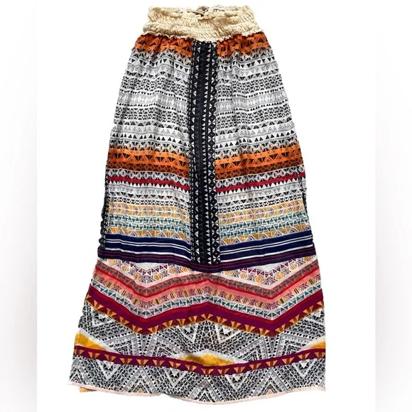 VENUS Side Slit Geometric Maxi Lightweight Skirt Brand New! XS - Picture 6 of 9